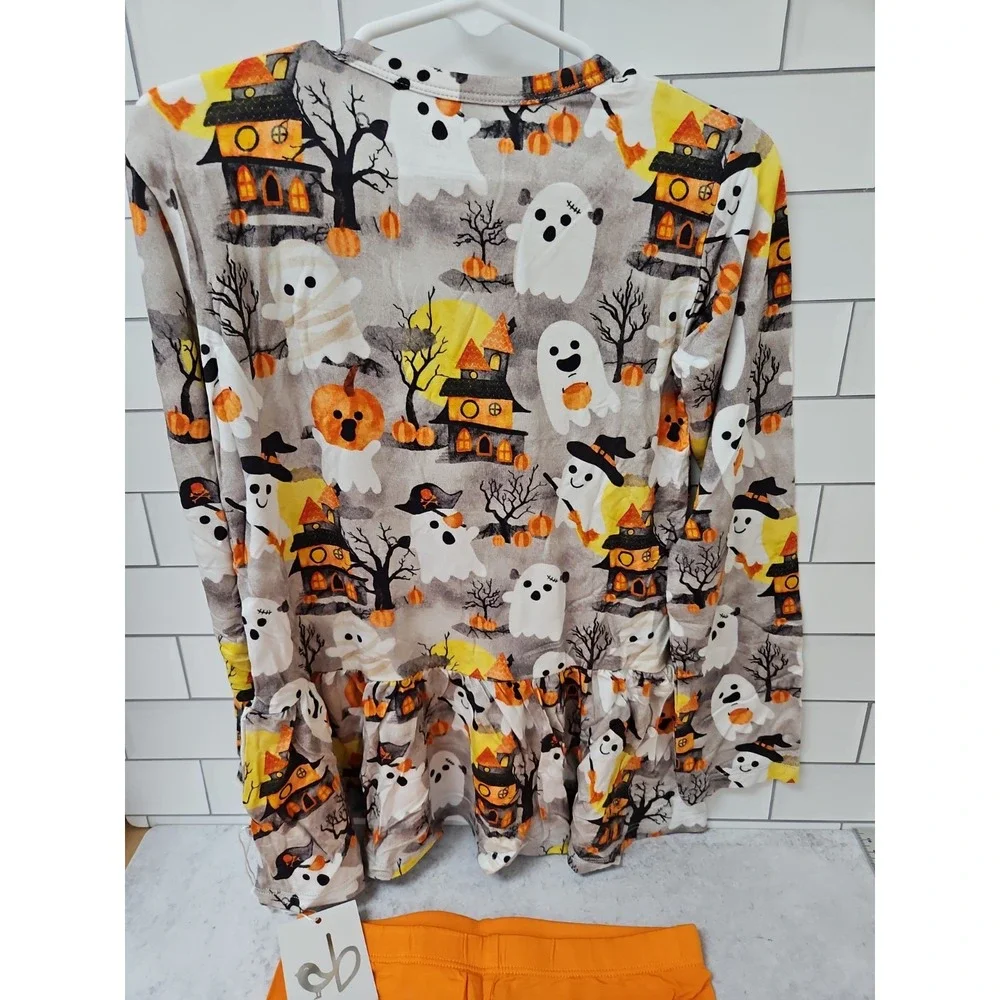 NWT Birdie Bean Halloween Sleeve Pajama Set  Bamboo Viscose Girls 8